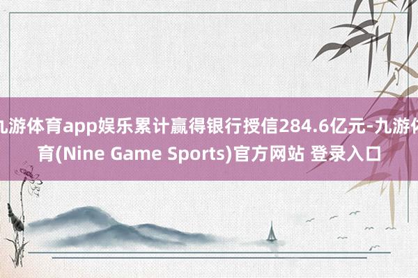 九游體育app娛樂累計贏得銀行授信284.6億元-九游體育(Nine Game Sports)官方網站 登錄入口