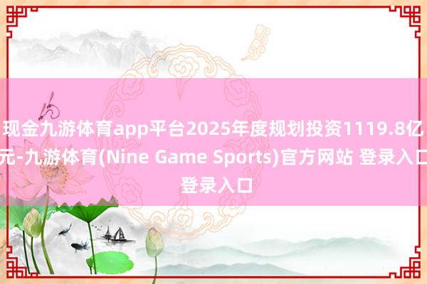 現(xiàn)金九游體育app平臺(tái)2025年度規(guī)劃投資1119.8億元-九游體育(Nine Game Sports)官方網(wǎng)站 登錄入口